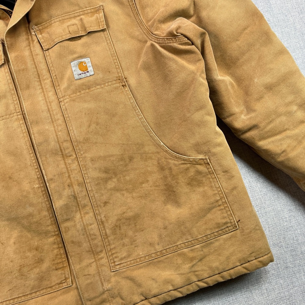 Vintage 90s Carhartt CQ186 Brown Mens 50 XXL Arctic Quilt Lined Jacket USA Made - Picture 8 of 16